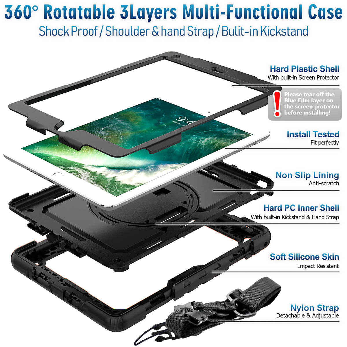 iPad Air 2nd Gen 9.7 Inch Case 2014-Tough series-Timecity