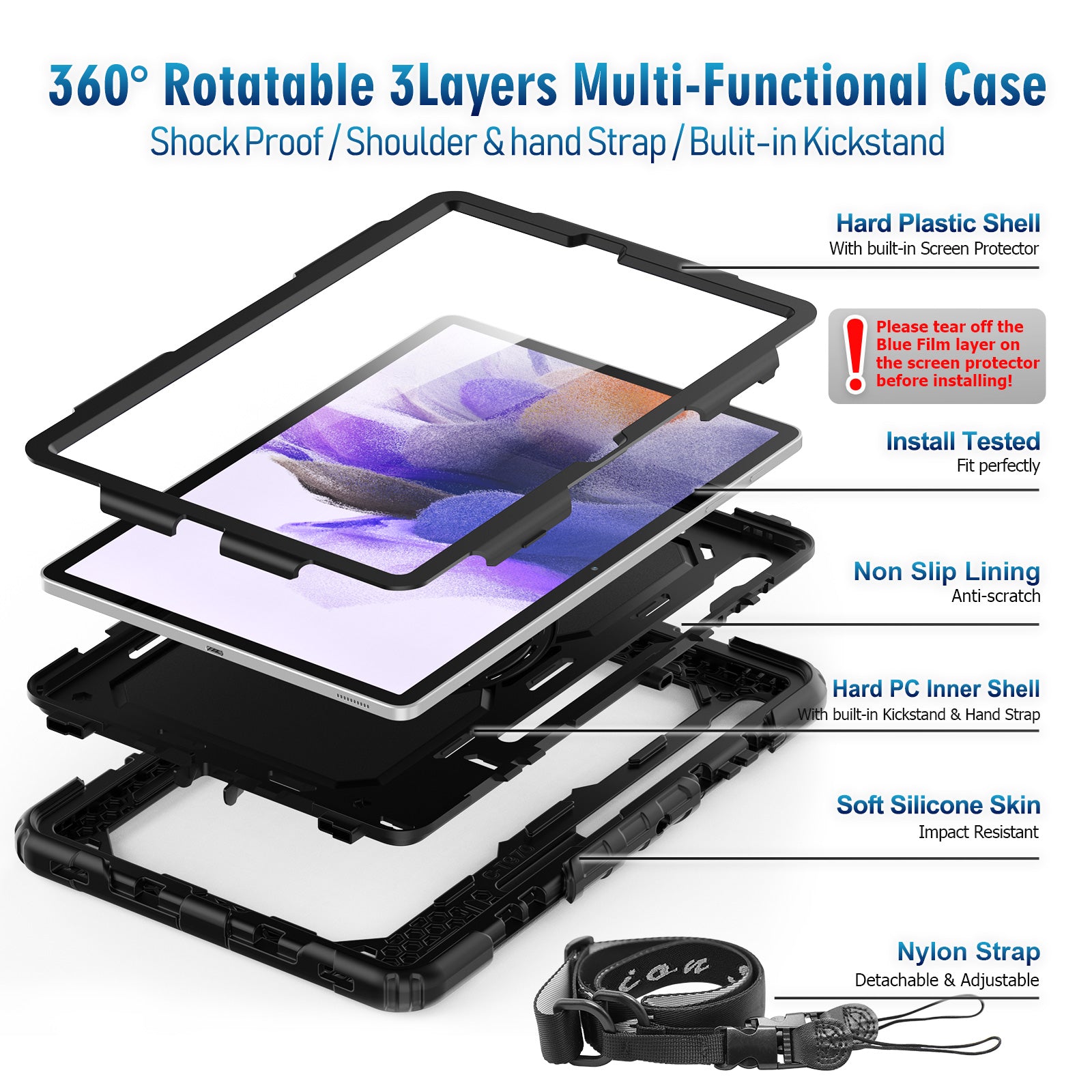 Samsung Galaxy Tab S7 Plus/S7 FE 12.4 Inch Case-Tough series-Timecity