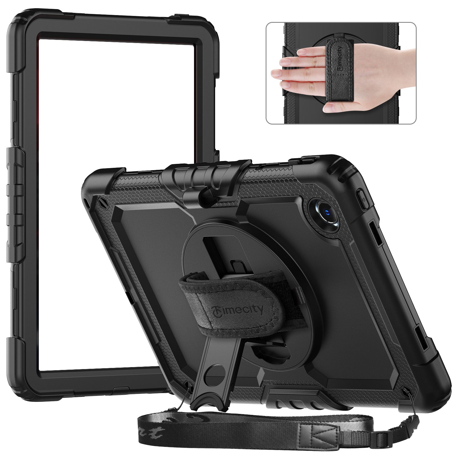 Timecity Heavy Duty Tablets Case with Leather Hand Strap