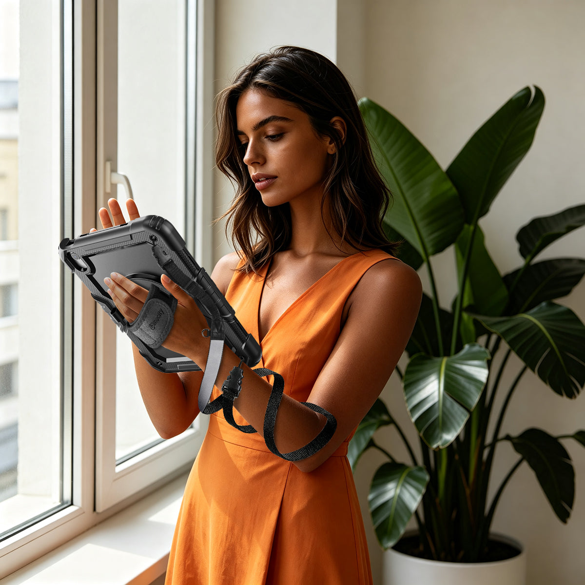 Timecity Heavy Duty Tablets Case with Leather Hand Strap